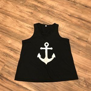 Black/White Anchor Graphics Tank Top